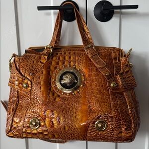 Crocodile-Embossed Tan Handbag Designer inspired Medusa purse bag leopard